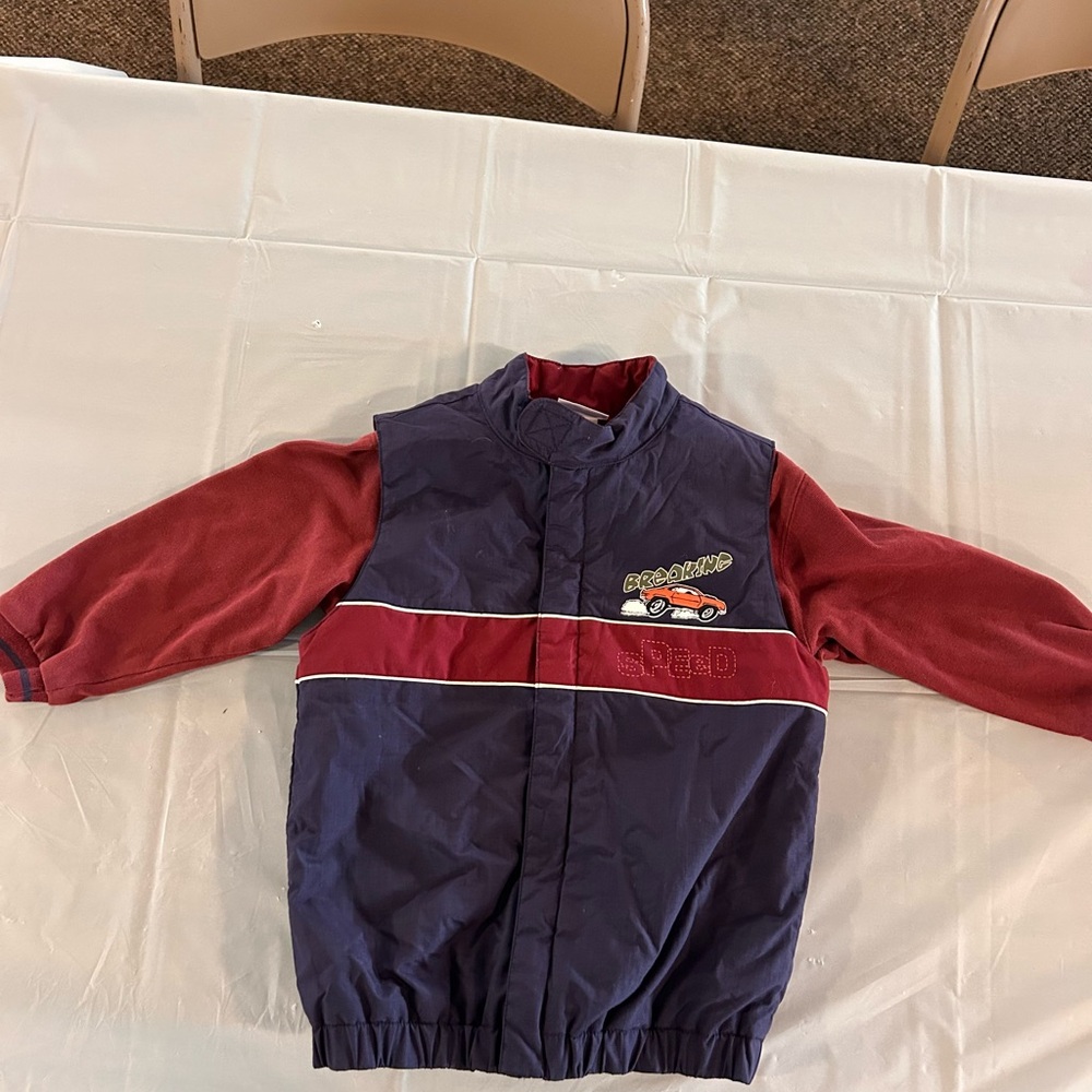 VTG Buster Brown Sweatshirt Vest 5T 90s Kid Racing